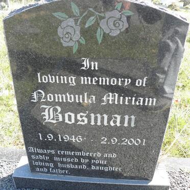 BOSMAN Nombula Miriam 1946-2001