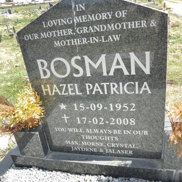 BOSMAN Hazel Patricia 1952-2008