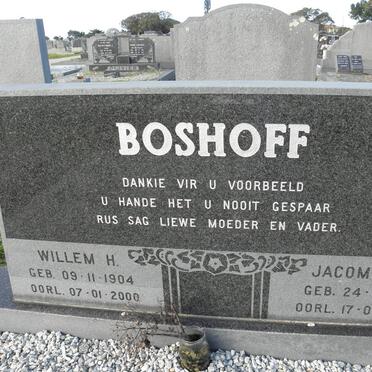 BOSHOFF Willem H. 1904-2000 &amp; Jacoba C. 1901-1982