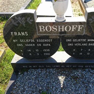 BOSHOFF Frans 1939-2001 &amp; Miemie 1945-2013
