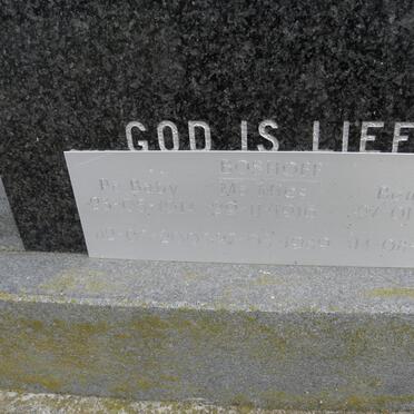BOSHOFF Baby 1914-2005 &amp; Mies 1916-1989 :: BOSHOFF Bennie 1954-1999