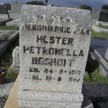 BOSHOFF Hester Petronella 1917-1967
