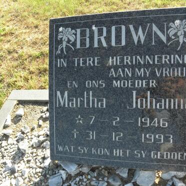 BROWN Martha Johanna 1946-1993