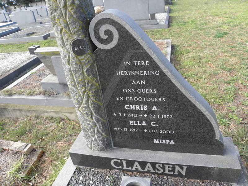 CLAASEN Chris A. 1910-1972 &amp; Ella C. 1912-2000