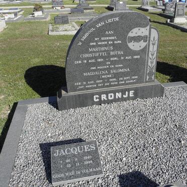 CRONJE Marthinus Christoffel Botha 1901-19?8 &amp; Magdalena Salomina 1907-1990 :: CRONJE Jacques 1940-1998