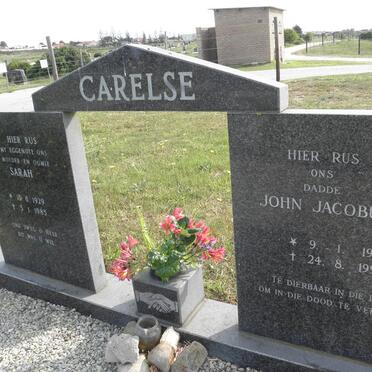 CARELSE John Jacobus 1917-1992 &amp; Sarah 1929-1985