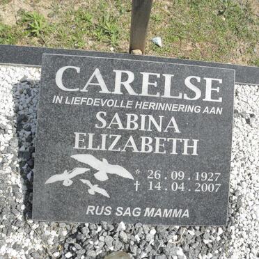 CARELSE Sabina Elizabeth 1927-2007