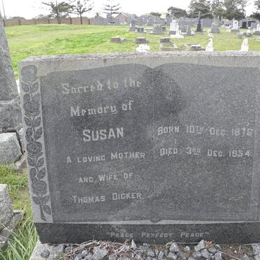 DICKER Susan 1876-1954