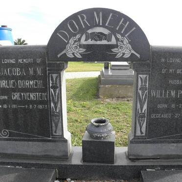 DORMEHL Willem Petrus 1908-1970 &amp; Jacoba M.M. GREYVENSTEIN 1911-1973