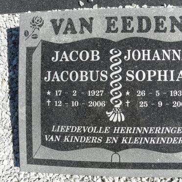 EEDEN Jacob Jacobus, van 1927-2006 &amp; Johanna Sophia 1933-2008
