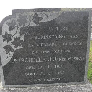 ELS Petronella J.J., Swanepoel nee BOSHOFF 1915-1962