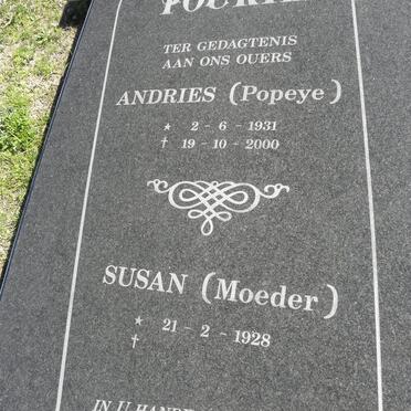 FOURIE Andries 1931-2000 &amp; Susan 1928-