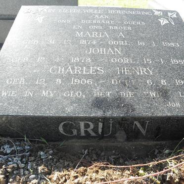 GRUEN Johan 1873-1959 &amp; Maria A. 1874-1953 :: GRUEN Charles Henry 1906-1966