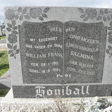 HONIBALL William Frans 1911-1967 &amp; Salmina 1918-2002