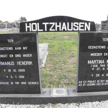 HOLTZHAUSEN Hermanus Hendrik 1909-1981 &amp; Martina Maria VAN DYK 1906-1999