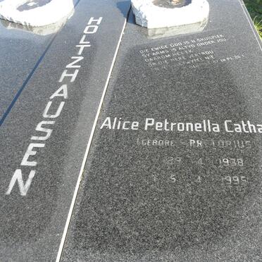 HOLTZHAUSEN Alice Petronella Catharina nee PRETORIUS 1938-1995