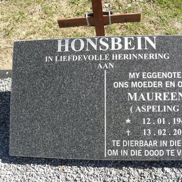 HONSBEIN Maureen nee ASPELING 1940-2010