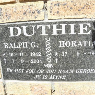 DUTHIE Ralph G. 1942-2004 &amp; Horatia 1945-