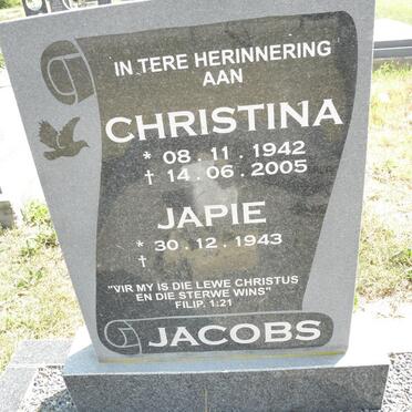 JACOBS Japie 1943- &amp; Christina 1942-2005