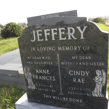 JEFFERY Anne Frances 1941-1982 :: JEFFERY Cindy Rae 1975-1982