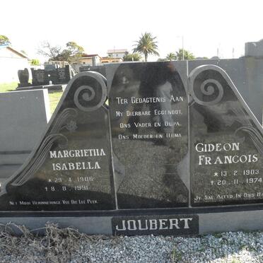 JOUBERT Gideon Francois 1903-1974 &amp; Magrietha Isabella 1906-1991
