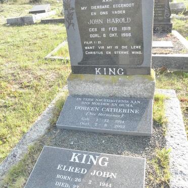 KING John Harold 1919-1966 :: KING Doreen Catherine nee HERMANUS 1914-2002 :: KING Elfred John 1944-2008