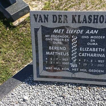 KLASHORST Berend Mattheus, van der 1927-2007 &amp; Elizabeth Catharina 1927-2013