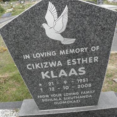 KLAAS Cikizwa Esther 1951-2008