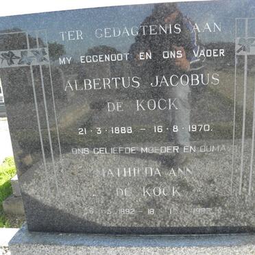 KOCK Albertus Jacobus, de 1888-1970 &amp; Mathilda Ann 1892-1983