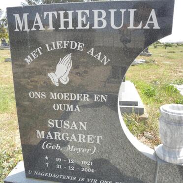 MATHEBULA Susan Margaret nee MEYER 1921-2001