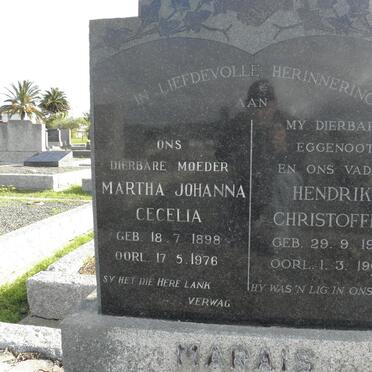 MARAIS Hendrik Christoffel 1901-1964 &amp; Martha Johanna Cecelia 1898-1976