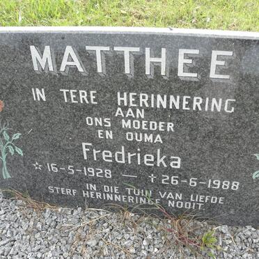 MATTHEE Fredrieka 1928-1988