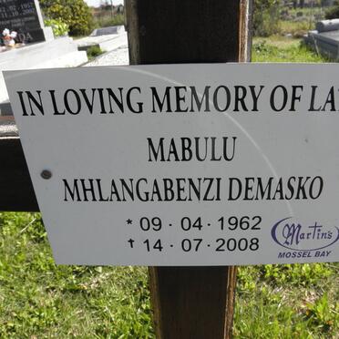 MABULU Mhlangabenzi Demasko 1962-2008