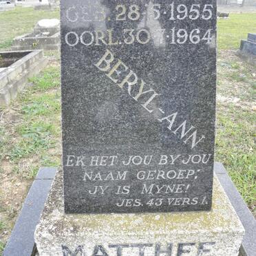 MATTHEE Beryl-Ann 1955-1964