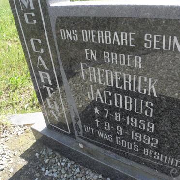 Mc CARTHY Frederick Jacobus 1959-1992