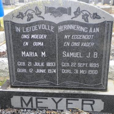 MEYER Samuel J.B. 1895-1960 &amp; Maria M. 1893-1974