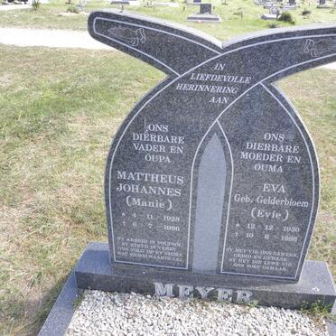 MEYER Mattheus Johannes 1928-1996 &amp; Eva GELDERBLOEM 1930-1998