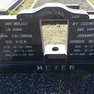 MEYER Johannes Jacobus Hercules 1897-1970 &amp; Anna Salomina KOEN 1901-1987