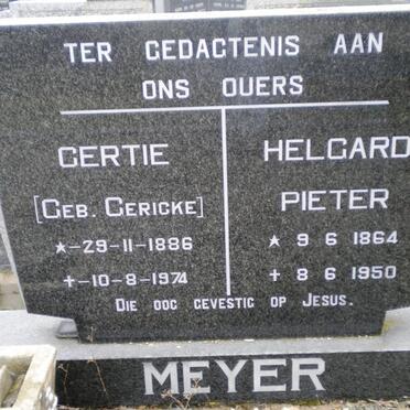 MEYER Helgard Pieter 1864-1950 &amp; Gertie GERICKE 1886-1974