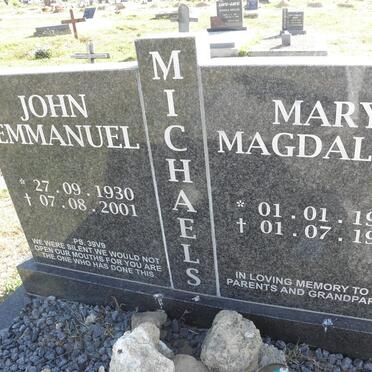 MICHAELS John Emmanuel 1930-2001 &amp; Mary Magdalene 1925-1994