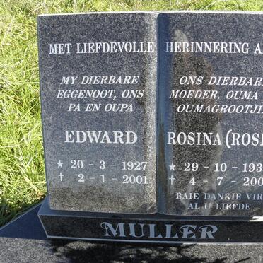 MULLER Edward 1927-2001 &amp; Rosina 1932-2008