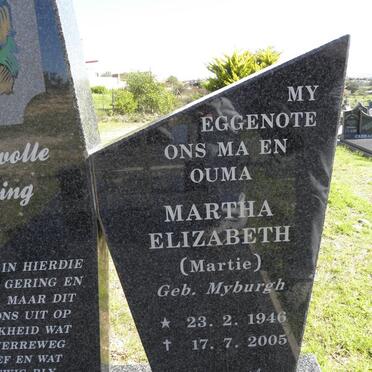 MÜLLER Cornelius Johannes 1945-2017 &amp; Martha Elizabeth MYBURGH 1946-2005