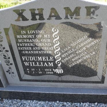 XHAME Fudumele William 1912-1998