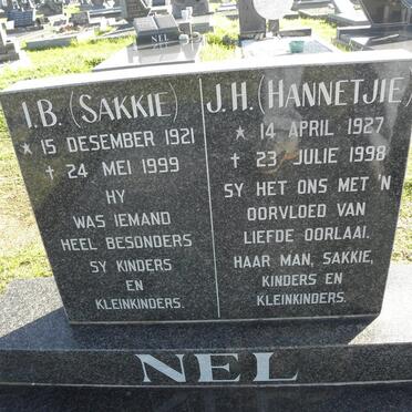 NEL I.B. 1921-1999 &amp; J.H. 1927-1998