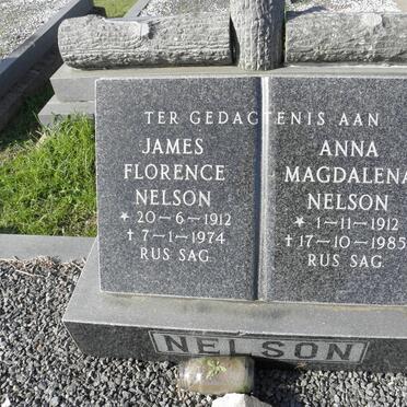 NELSON James Florence 1912-1974 &amp; Anna Magdalena 1912-1985