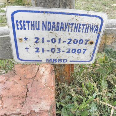 NDABAYITHETHWA Esethu 2007-2007