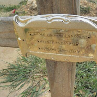 OCTOBER Harold Johannes 1945-2011