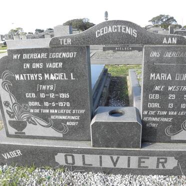 OLIVIER Matthys Magiel L. 1915-1970 &amp; Maria Dorothea WESTSRAADT 1915-1973