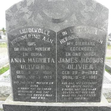 OLIVIER James Jacobus 1882-1961 &amp; Anna Magrieta 1885-1973