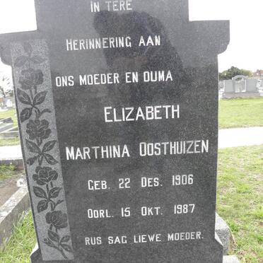 OOSTHUIZEN Elizabeth Marthina 1906-1987